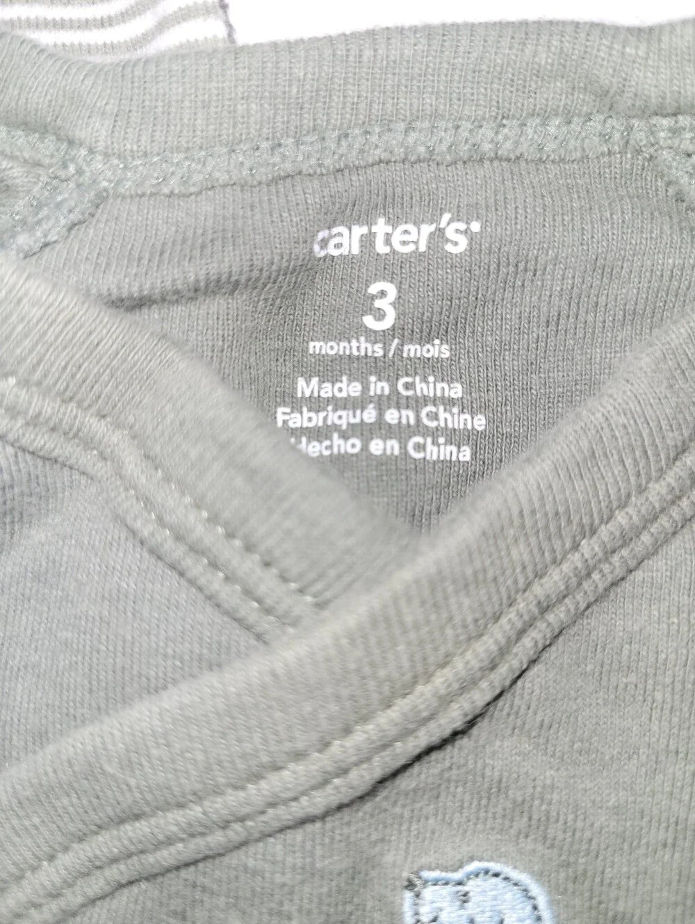 Carter's Size 3 Months Green Long-Sleeve 2 Baby Onesies Bodysuit